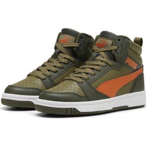 PUMA Puma Rebound V6 Mid WTR Jr Unisex Sneakers - Dark Olive-Maple Syrup-PUMA Olive - Maat 36