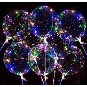 Bobo ballonnen - 5 Stuks - Ballon - Ballonen - Op stok - LED - Ledverlichting - Bobo - Ballons - Led ballon - Decoratie - LED Ballonnen - Cave & Garden