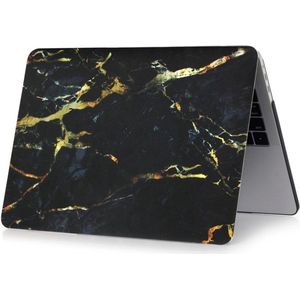 Laptophoes - Geschikt voor MacBook Pro 13 inch Hoes Case - A2251, A2289 (2020) - Marmer Zwart Goud