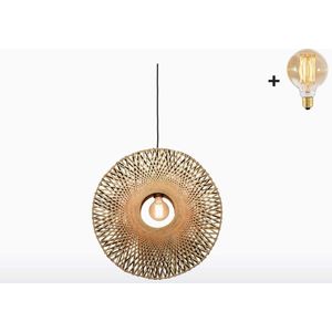 Hanglamp - KALIMANTAN - Bamboe - Verticaal - Medium (60x15cm) - Met LED-lamp