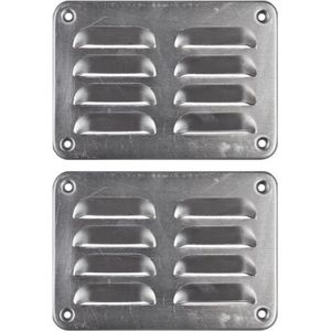 EASTWALL Ventilatierooster voor Blokhutten en Tuinhuisjes – Ventilatierooster set – Optimale luchtcirculatie – Inclusief montagemateriaal - H 90 x B 130 mm – Aluminium – Zilver
