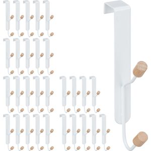 Relaxdays 30x deurhaken dubbel - deurkapstok - ophang haken - keukenhaken - kapstok deur