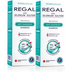 Regal Anti Roos Shampoo Voordeelverpakking - Diep Reinigend met Selenium Sulfide - voor Normaal en Vet Haar - 2 x 200ml