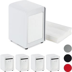 5x servettenhouder retro - American Diner - servet houder - dispenser - wit