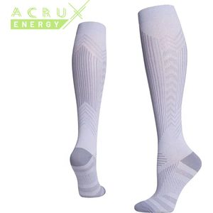 Acrux Energy - Hardloopsokken - Premium Compressiekousen - Running Socks - Voorkom Blessures en Spierpijn - Grijs S/M