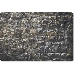Bureau mat - Oude muur met versleten stenen - 60x40