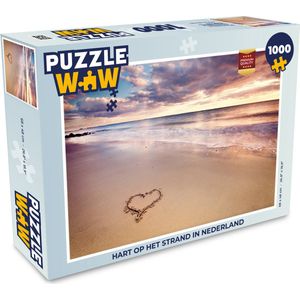 Puzzel Hart op het strand in Nederland - Legpuzzel - Puzzel 1000 stukjes volwassenen