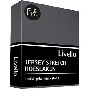 Livello (topper) Hoeslaken Jersey Dark Grey 140x200