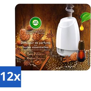 Air Wick Essential Mist - Starterkit - Edelhout - 20ml - Voordeelverpakking - 12 stuks