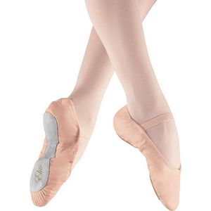 Dancer Dancewear® Balletschoenen meisje “Elite“ | Roze | Professionele leren balletschoen | Met hele suède zool | Ballet schoen met doorlopende zool | Maat 34