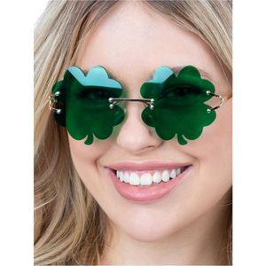 Smiffy's - Landen Thema Kostuum - Enorme Geluksbril Klavertje Vier - Groen - Carnavalskleding - Verkleedkleding
