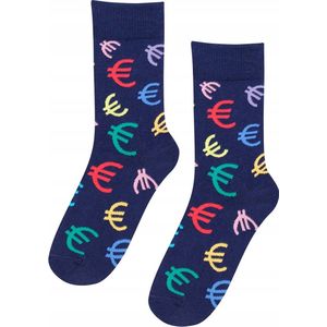 Wola - Lange Sokken - Maat 45 - 47 cm - Perfect Man - Blauw - Sokken voor Heren - Patroon ( 1 paar )