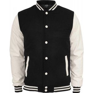 Urban Classics - Oldschool College jacket - 2XL - Zwart/Wit