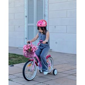 Kinderfiets 16 inch Meisjes - Fiets voor Meisje van 5 jaar met Zijwieltjes en Terugtraprem in Roze