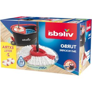 Easy Wring Clean Turbo mop met pedaalemmer en steel - microvezel franjemop - grijs