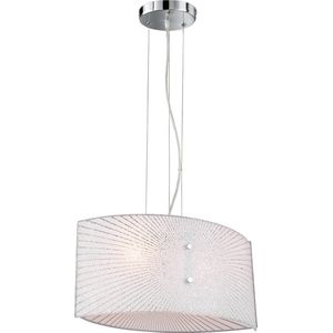 LED Hanglamp - Hangverlichting - Trion Elize - E27 Fitting - 2-lichts - Ovaal - Mat Chroom - Aluminium
