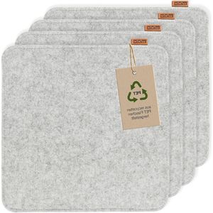 Zitkussen vilt rechthoekig duurzaam gerecyclede PET-flessen 35 x 35 cm set 4 wasbaar antislip stoelkussen bank stoel