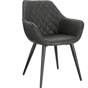 Rootz moderne eetkamerstoel - Ergonomische zitting - Stijlvolle bureaustoel - Comfortabel ontwerp, duurzame constructie, verstelbare stabiliteit - Kunstleer en metaal - 41 cm x 45 cm x 84 cm