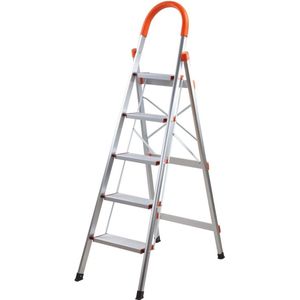 Vouwladder 5 Trappen Aluminium - Veilig en Ruimtebesparend