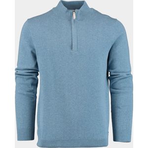 Scotland Blue Pullover Blauw Yamm Half Zip Flat Knit 24105YA10SB/267 dark denim