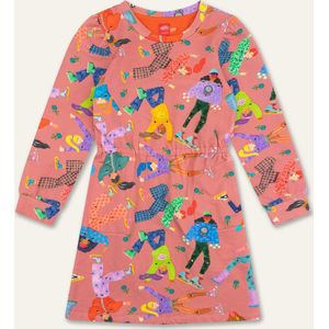 Djangle sweat dress 36 AOP Skatehop Pink: 122/7yr