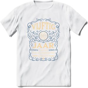 50 Jaar Legendarisch Gerijpt T-Shirt | Royal Blue - Ivoor | Grappig Verjaardag en Feest Cadeau Shirt | Dames - Heren - Unisex | Tshirt Kleding Kado | - Wit - XL