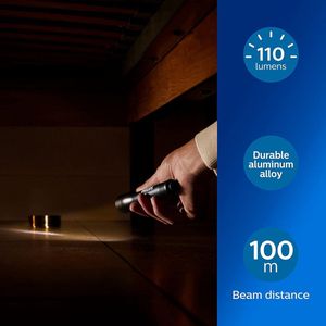 Zaklamp Led met 2 AA-batterijen - 110 lumen - zwart
