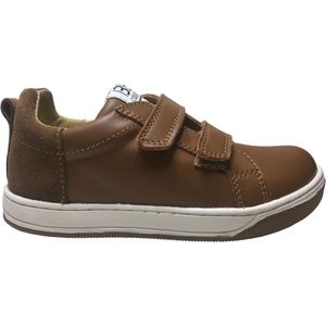 Naturino - Caleb - Mt 25 - Velcro's effen lederen sneakers - Bruin