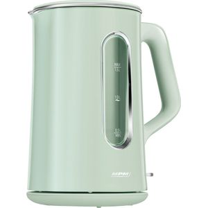 MPM Dubbelwandige Waterkoker - Geluidsarm met Verlicht Interieur - 1.5 Liter 2200W - Groen