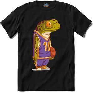 Casual Basketbal Kikker T-Shirt Heren / Dames Dieren Shirt - Maat XXL