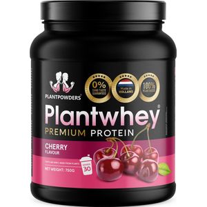 Plantpowders - Plantwhey® - S'Werelds Eerste Plantaardige Eiwitshake Zonder Zandsmaak! - Lactosevrij - Proteïne Poeder - Eiwitpoeder - Vegan Proteïne Shake - Kers - 750 gram (30 shakes)