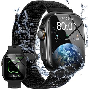 Sporthorloge GPS 30m drijvend waterdicht 185 inch horloge 100+ sporten hartslag slapen - Smartwatch voor dames en heren Android iOS