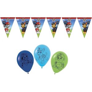 Nickelodeon – Paw Patrol – Versiering - Vlaggenlijn – Ballonnen – Kinderfeest.