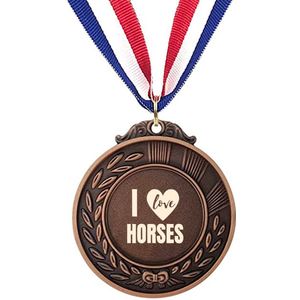 Akyol - ik hou van paarden medaille bronskleuring - Paarden - vrienden paardrijden - cadeau