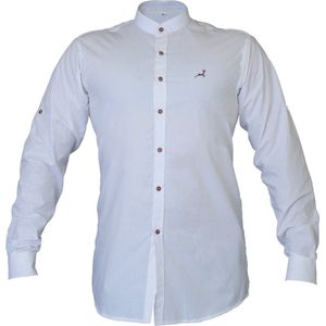 Benelux Wears - Oktoberfest - Carnaval - Witte Hemd - Verkleedkleding - Korean Collar - Blouse - Maat XL