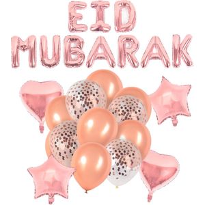 Festivz Eid decoratie - Eid Mubarak - Ramadan Feestdecoratie - Papieren Confetti - Ramadan Decoratie - Eid-al Fitr - Rosé