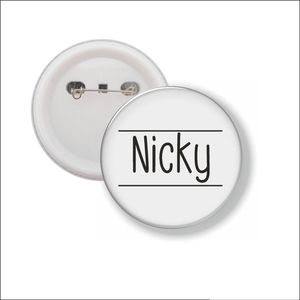 Button Met Speld 58 MM - Nicky