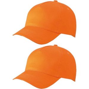 Set van 12x stuks 5-panel baseball petjes /caps in de kleur oranje voor volwassenen - Supporters/koningsdag