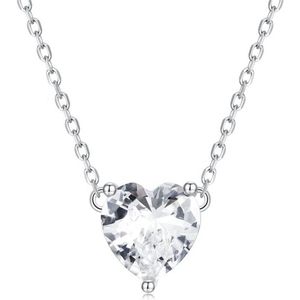 Lumici® | HeartStone Ketting - Kristal Ketting Met Hartje - Zirkonia - Hart - Geslaagd - Cadeau Voor Vrouwen - Moederdag Cadeau - Valentijn - Liefde - Verrassing - Goud & Zilver