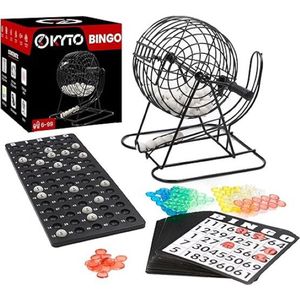 Bingospel Set - Inclusief Bingotickets, Bingoballen, Bingokaarten en Meer - Perfect voor Volwassenen en Feestelijke Gelegenheden - Hoogwaardig Materiaal voor Herhaaldelijk Gebruik -