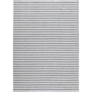 Nouveau Stripes Silver/Dark Grey Vloerkleed - 200x300  - Rechthoek - Laagpolig,Structuur Tapijt - Industrieel - Antraciet, Grijs