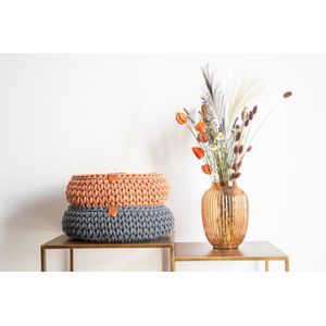 Sunny Baskets - Kattenmand gerecycled katoen handgemaakt terracotta - Maat M 36/38 cm doorsnede