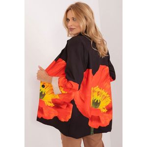 Zwarte Kleurrijke Bloem Dames Blazer