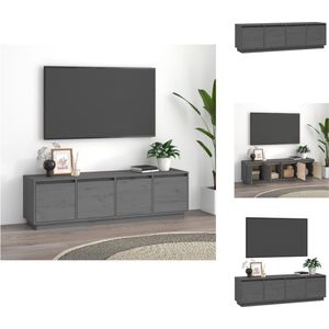 vidaXL Tv-meubel Grenenhout - Grijs 156x37x45cm - Kast