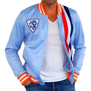 Trainingsjack Heren - Retro - Slim fit - Trainingsjas - Jack - Unisex Dames en Heren - Koningsdag - Nederlands Elftal - Rood Wit Blauw Oranje - Maat L