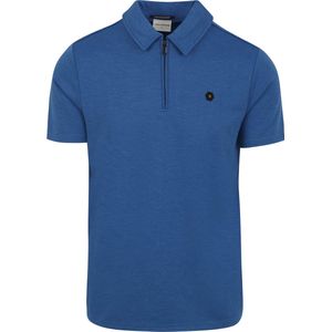 No Excess - Poloshirt Half Zip Blauw - Regular-fit - Heren Poloshirt Maat M
