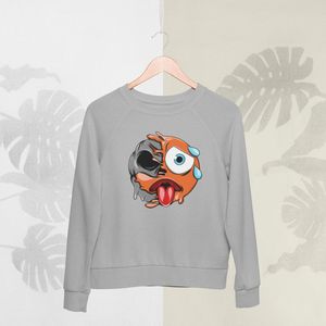 Feel Free - Halloween Sweater - Smiley: Oververhit gezicht - Maat XL - Kleur Grijs