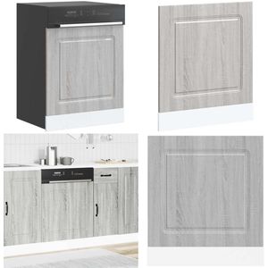 vidaXL Vaatwaspaneel Kalmar 60x1,5x67 cm bewerkt hout grijs sonoma - Vaatwasser Paneel - Vaatwasser Panelen - Vaatwasser Paneel - Vaatwasser Deurpaneel