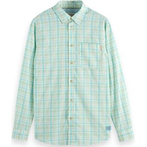 Scotch & Soda Neon Check Shirt Heren Overhemd - Maat S