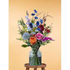 Zijden Boeket – 70-80 cm hoog – 20 stelen - doe-het-zelf boeket – DIY – alle kunstbloemen los geleverd – Lente – multi color – Exclusief vaas – Plukboeket - Veldboeket – Kunstbloemen